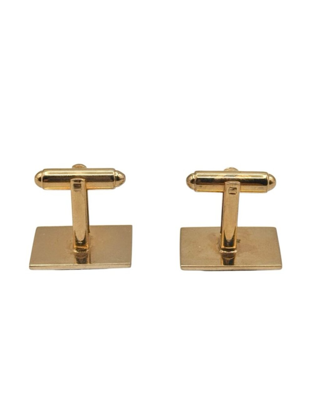 Vintage Shields Cufflinks Gold Tone Etched Mid-Century Quasar Motif No Monogram - Picture 6 of 9
